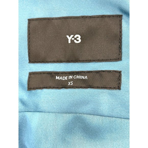 Adidas x Yohji Yamamoto Women’s Y-3 Tech Silk Shirt Blue XS Long Sleeves Collar - Picture 11 of 16
